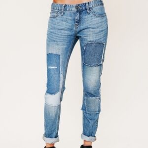 Free People Patchwork Skinny Jeans